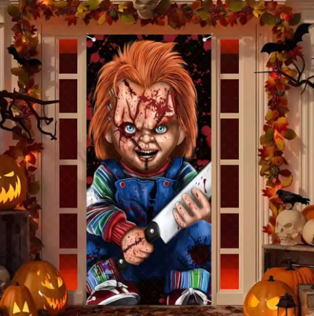 Scary Halloween Door Cover