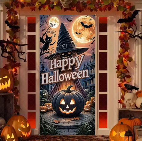 Scary Halloween Door Cover