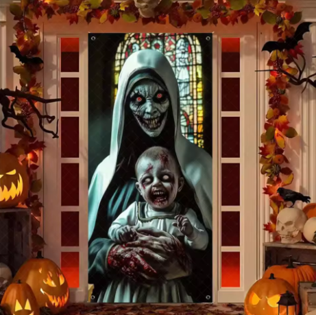 Scary Halloween Door Cover
