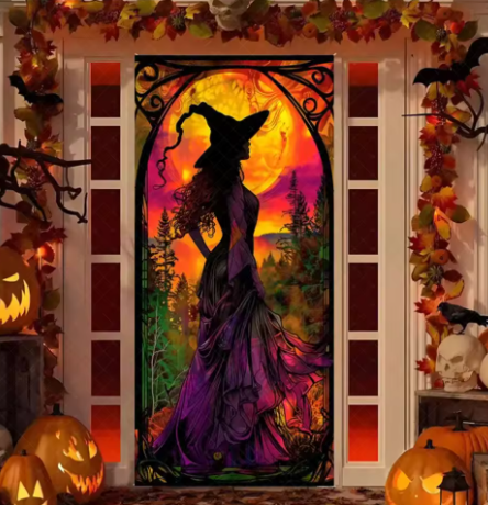 Scary Halloween Door Cover