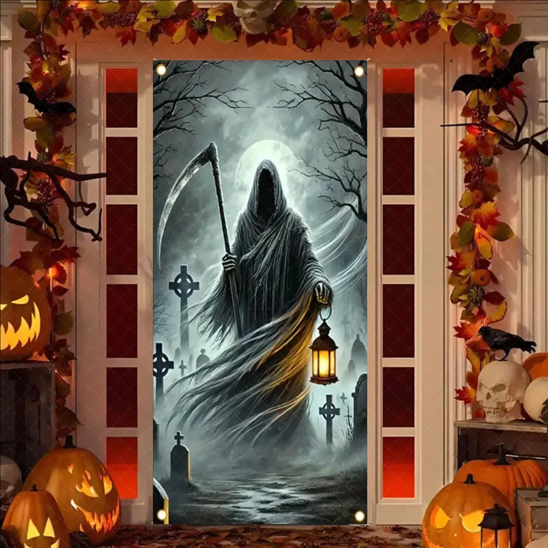 Scary Halloween Door Cover