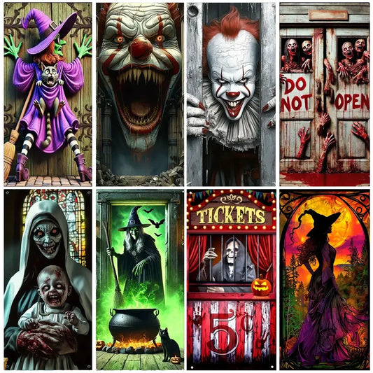 Scary Halloween Door Cover