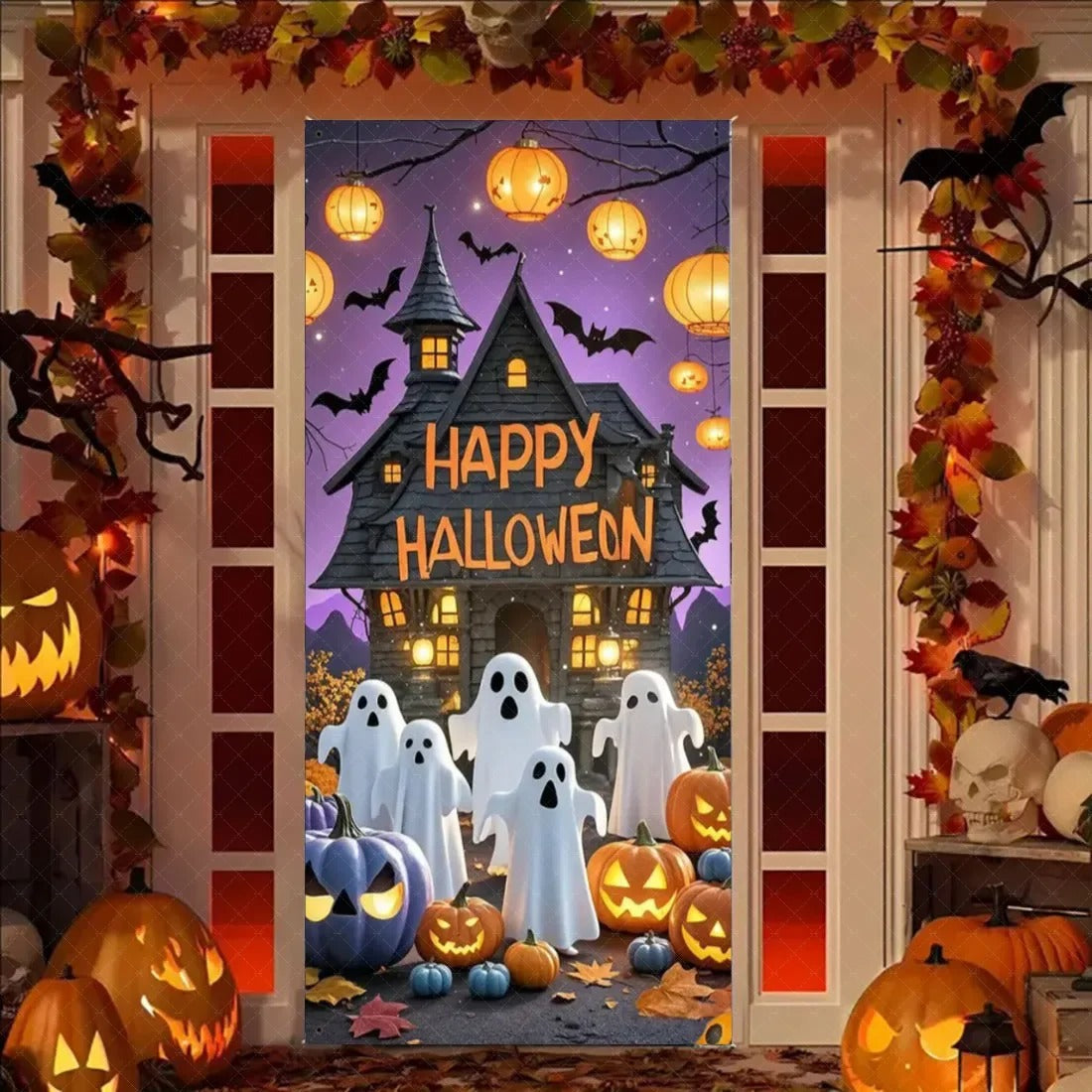 Scary Halloween Door Cover