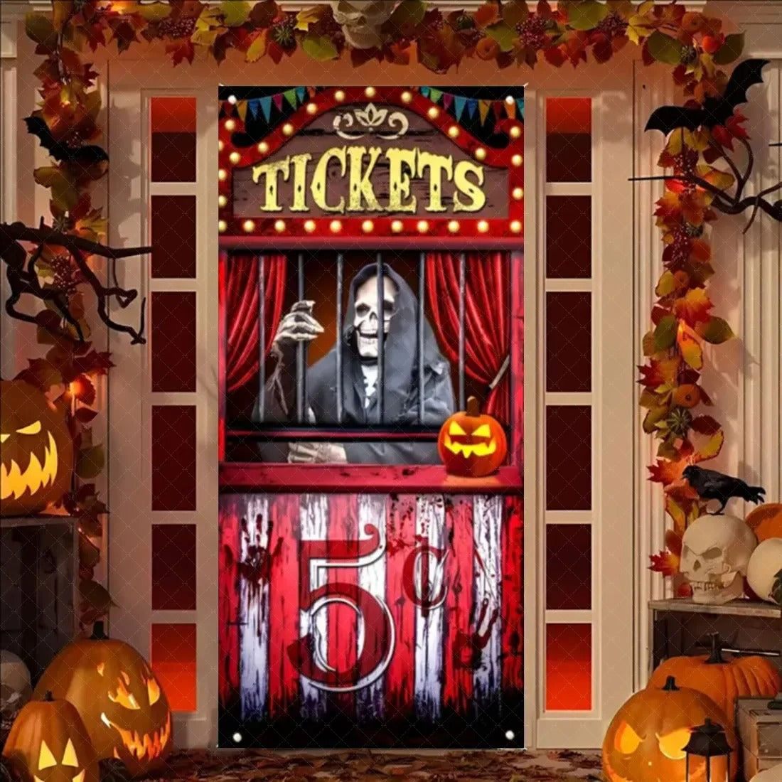 Scary Halloween Door Cover